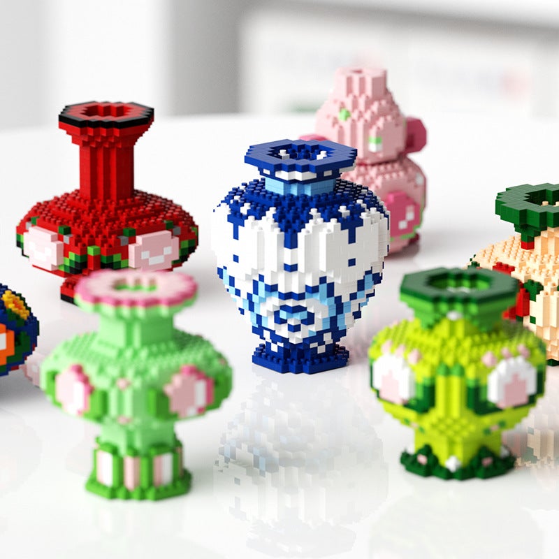 [ Generation] Chinese Vase Micro-Particle Assembled Building Block Toy National Tide Girl Gift Compatible With Lego - Image 4